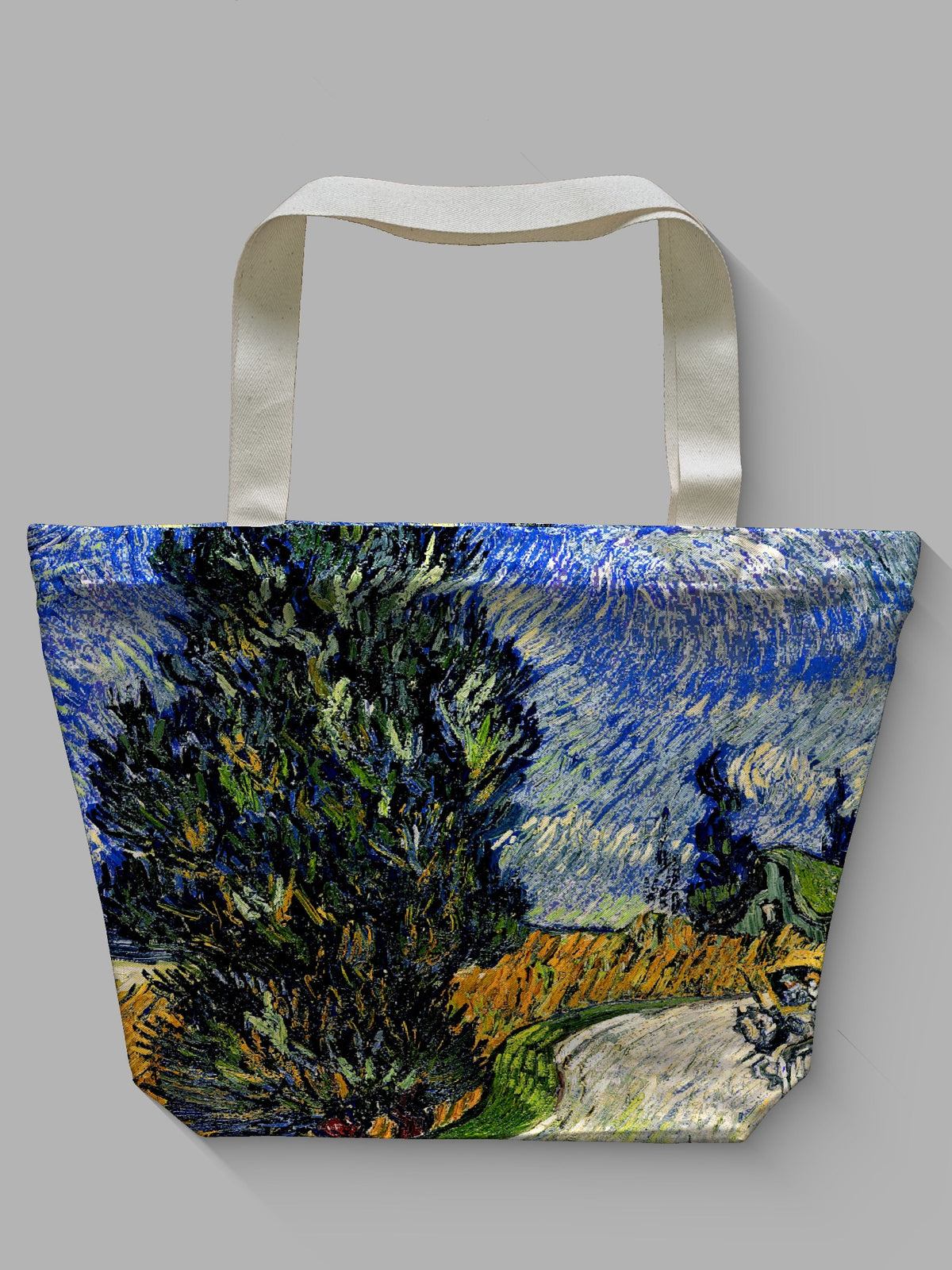 Borsa tessile con cerniera - VAN GOGH - SENTIERO DI NOTTE CON CIPRESSI