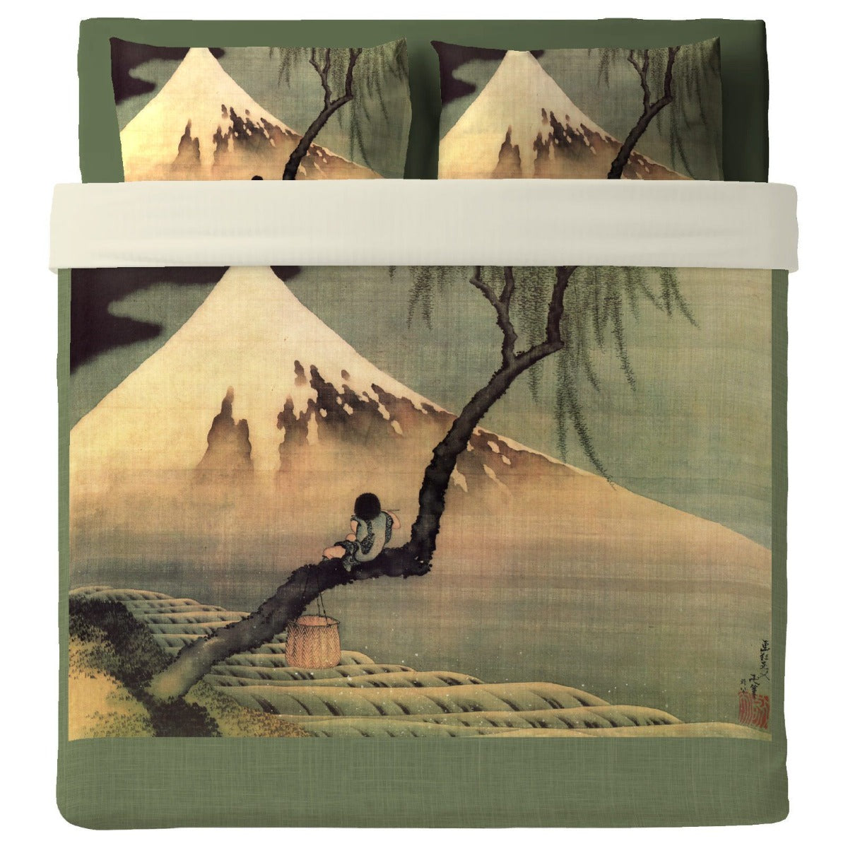 Bedsheet with pillowcases Hokusai - Boy on the tree