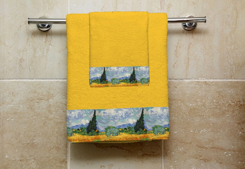 Set 1 Towel + 1 Guest - VAN GOGH - CORN FIELD