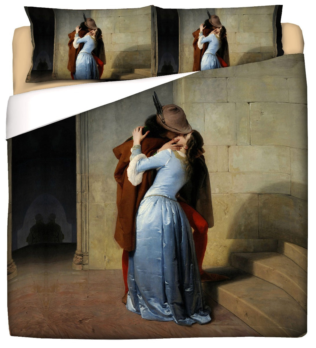 Copripiumino con federe - HAYEZ -IL BACIO