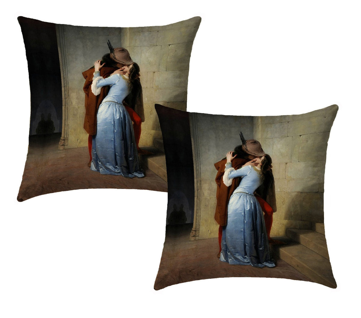 Coppia Fodere per Cuscino Arredo - HAYEZ - IL BACIO