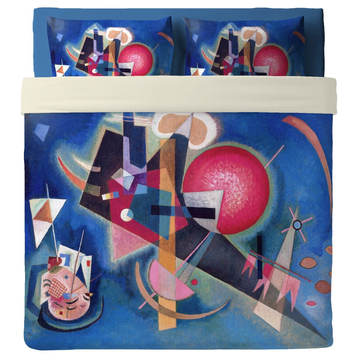 Kandinskj Bedsheet with Pillowcases - In Blue