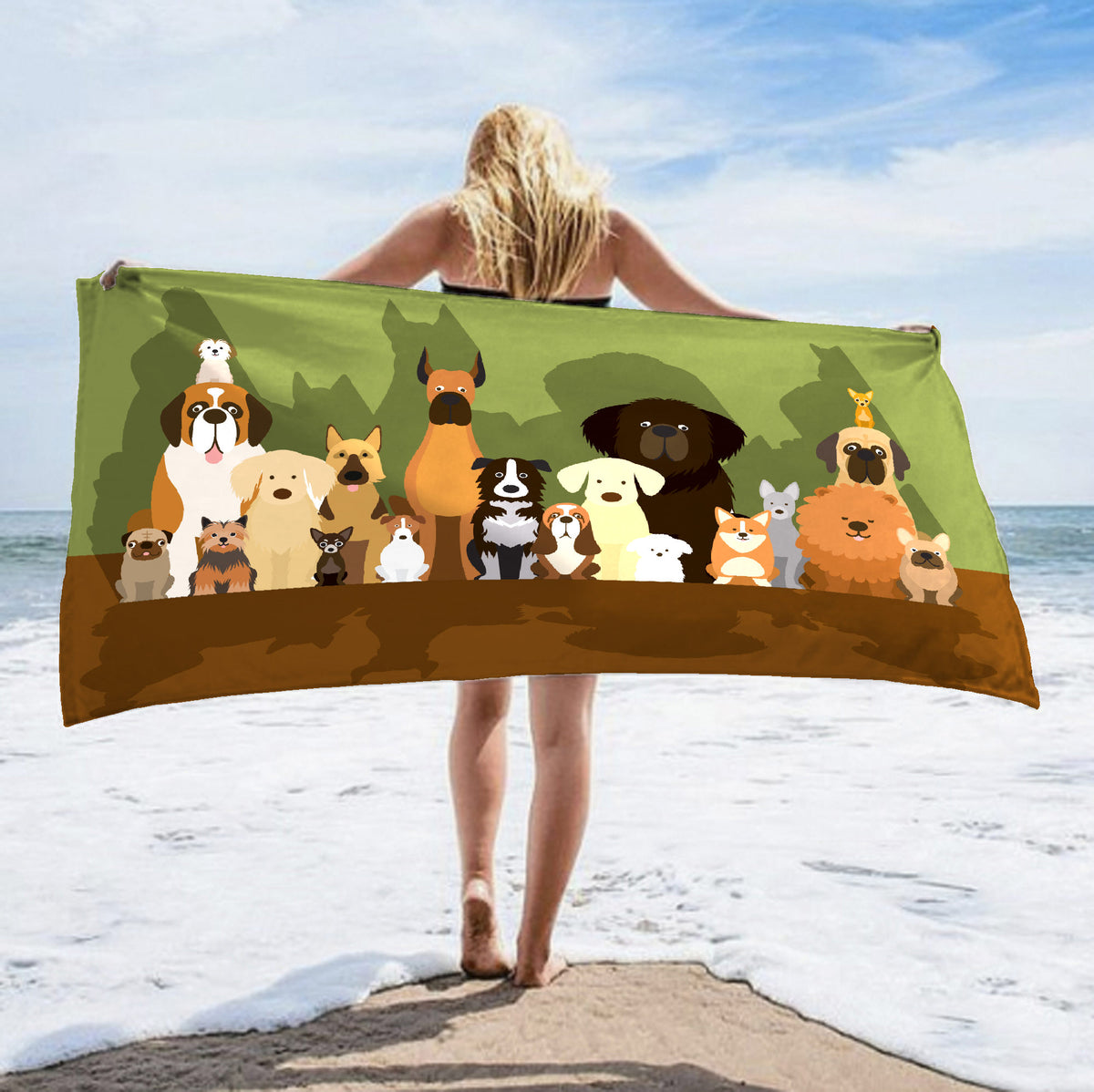 Beach towel - Urban / Street Art - Girl with heart