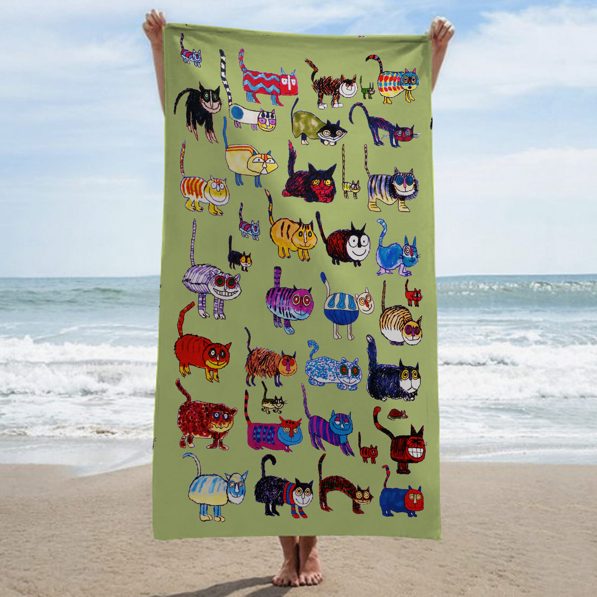 Beach towel - Urban / Street Art - Girl with heart