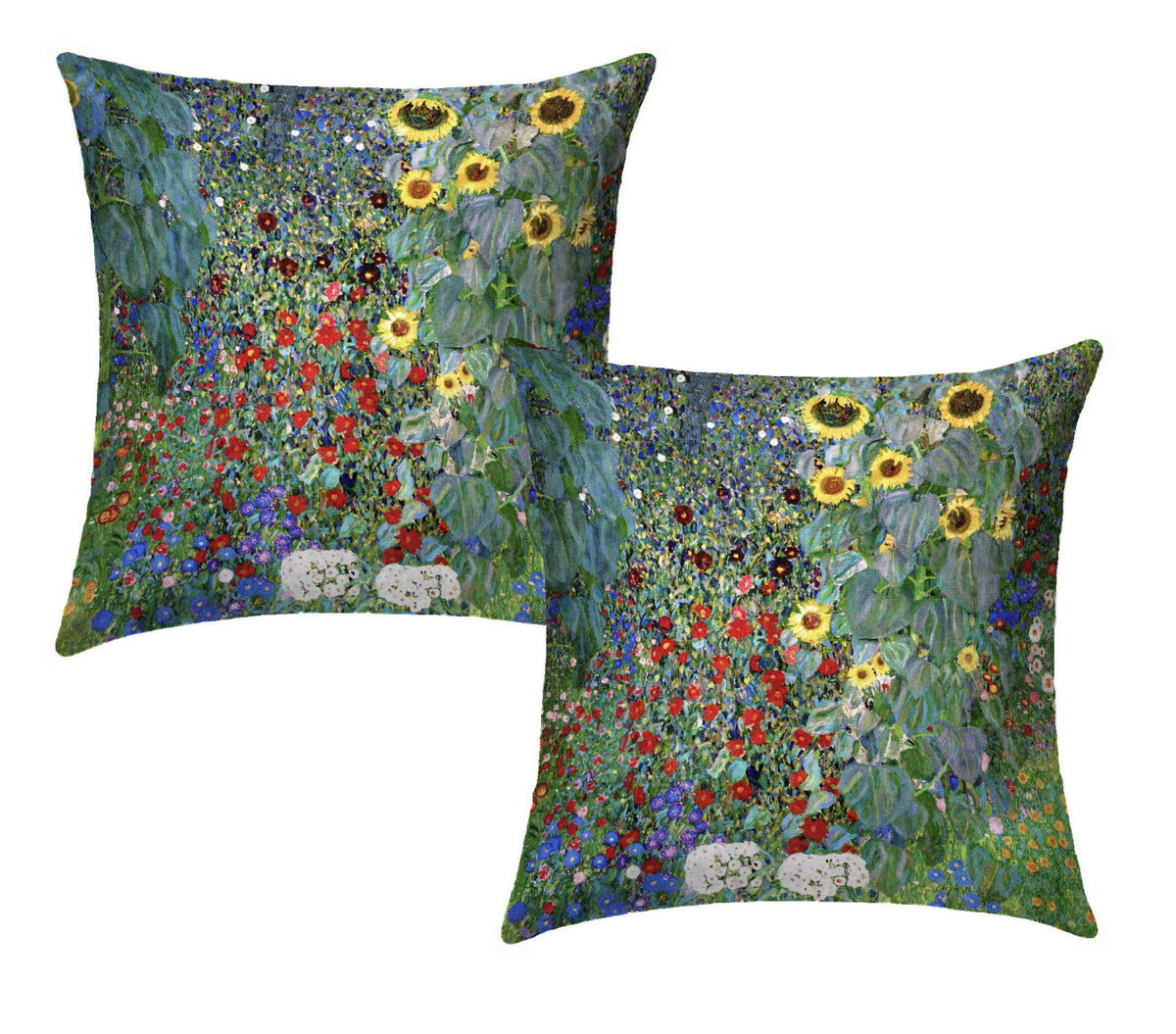 Coppia Fodere per Cuscino Arredo - KLIMT - GIARDINO CON GIRASOLI