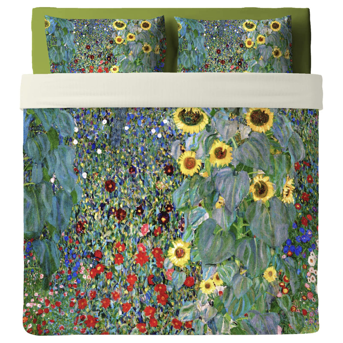 Lenzuolo Copriletto con federe   KLIMT - GIARDINO CON GIRASOLI
