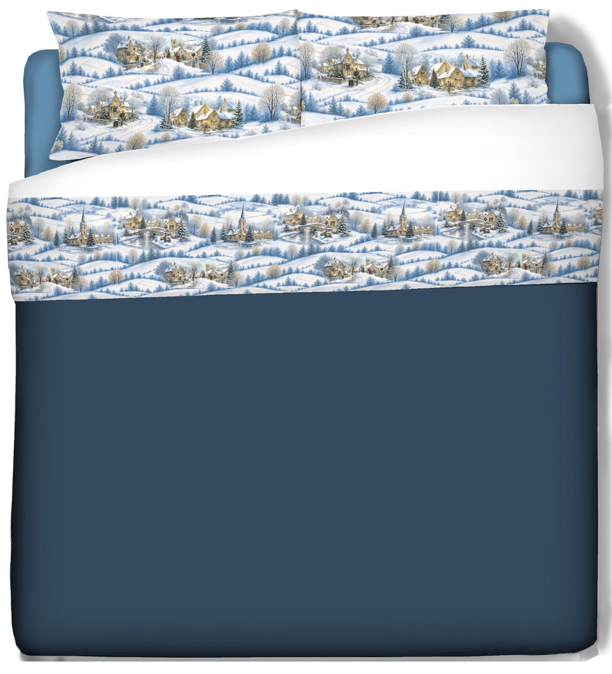 Sheets with pillowcases - BLUE REINDEER