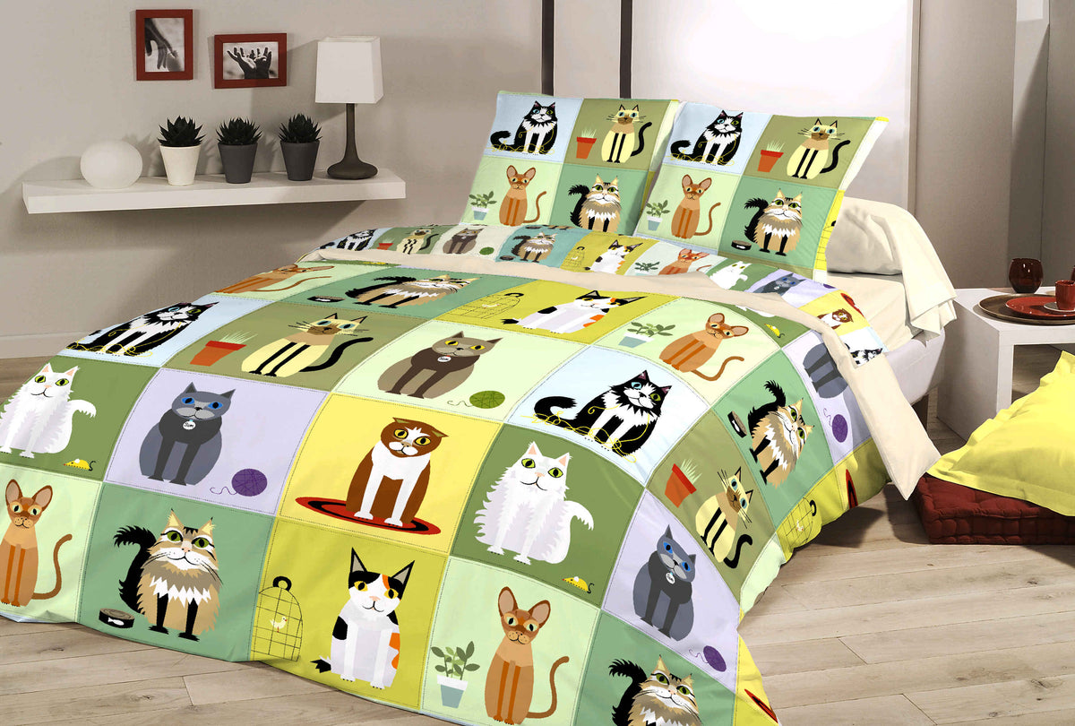 Duvet cover with pillowcases - Cats-Brotherhood