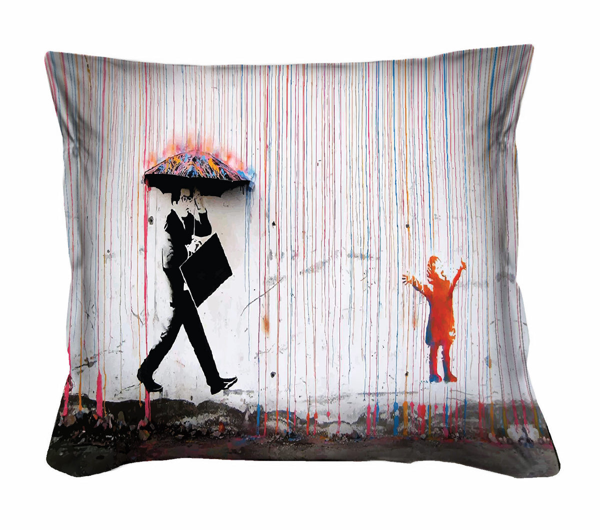 Cuscino Arredo 40x40cm - Pioggia colorata