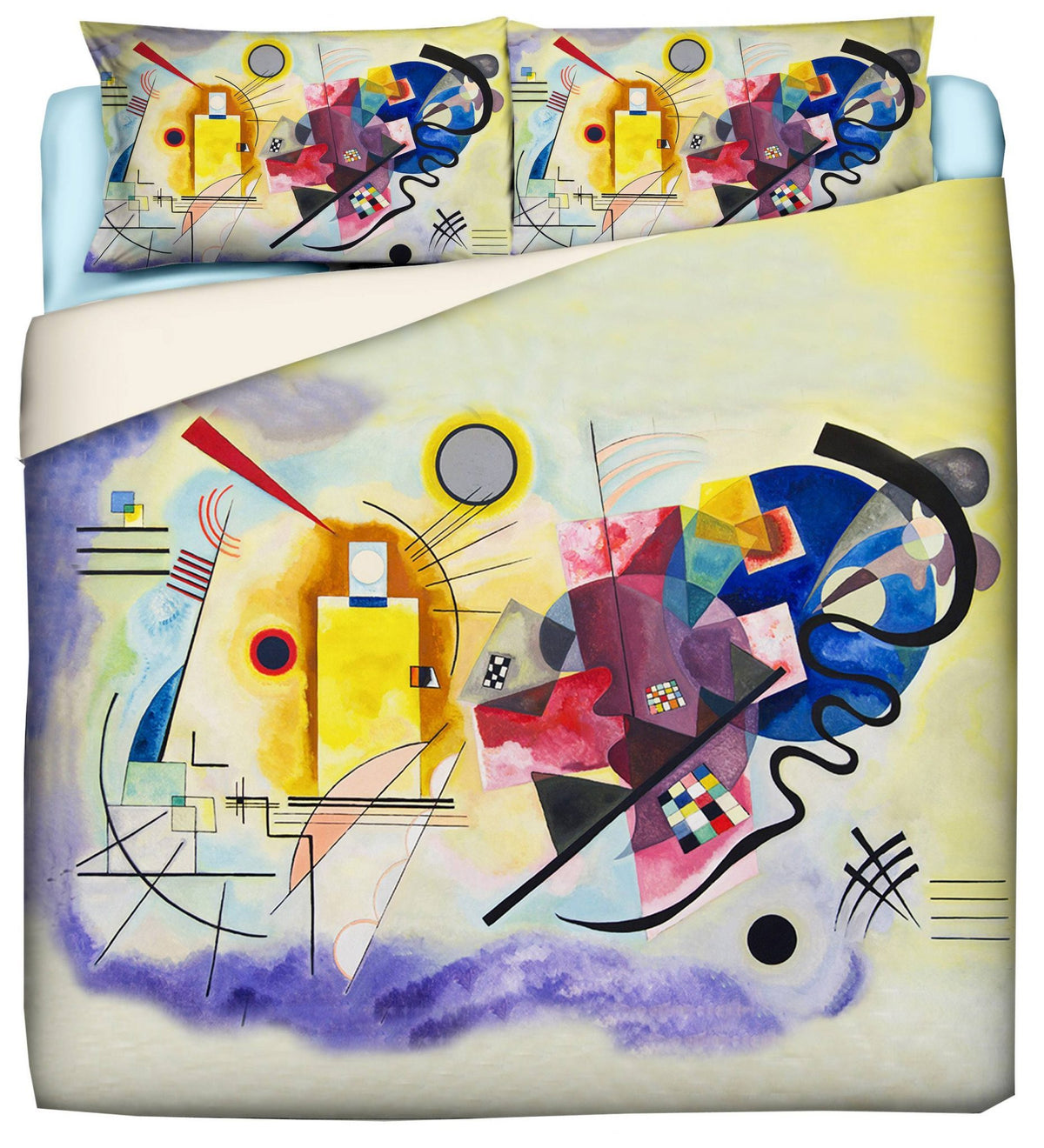 Duvet cover with pillowcases - Kandinsky- Yellow Red Blue