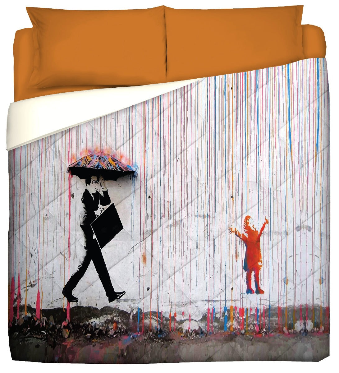 Light quilt - Street art - Colored rain