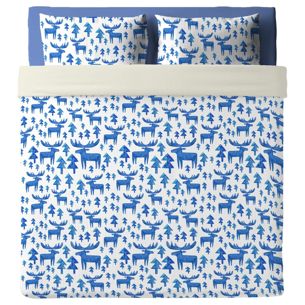 Bedsheet with pillowcases REINDEER BLUE