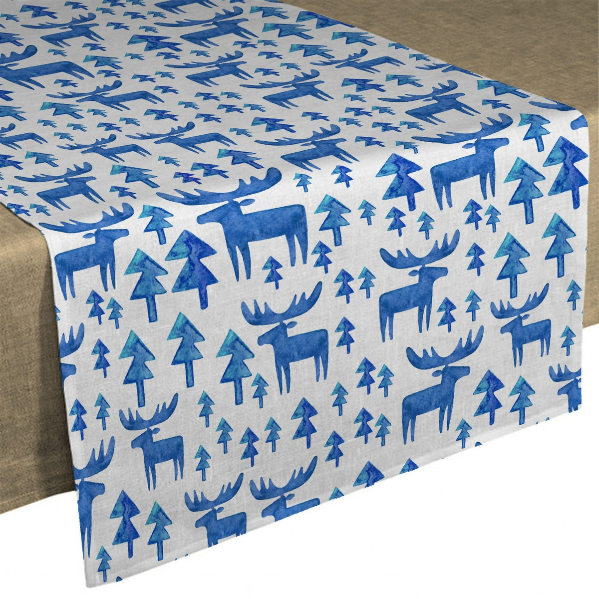 BLUE REINDEER tablecloth -