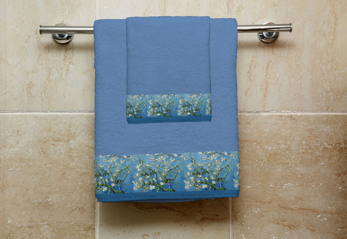 Set 1 Towel + 1 Guest - VAN GOGH - ALMOND IN FLOWER