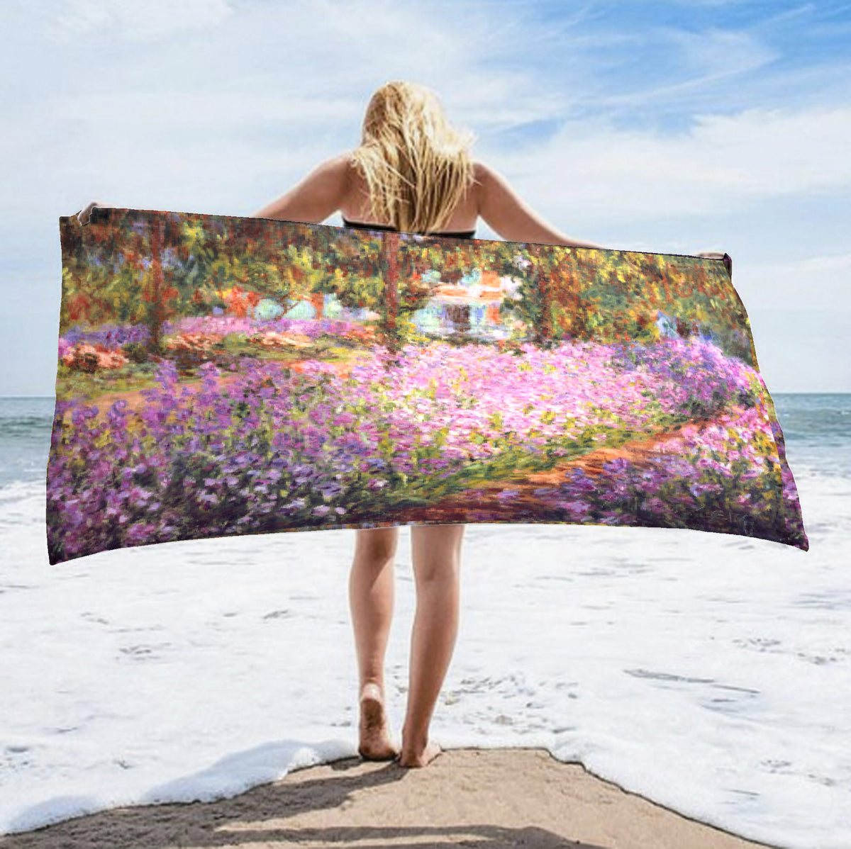 Beach towel - Monet - Garden of the artist