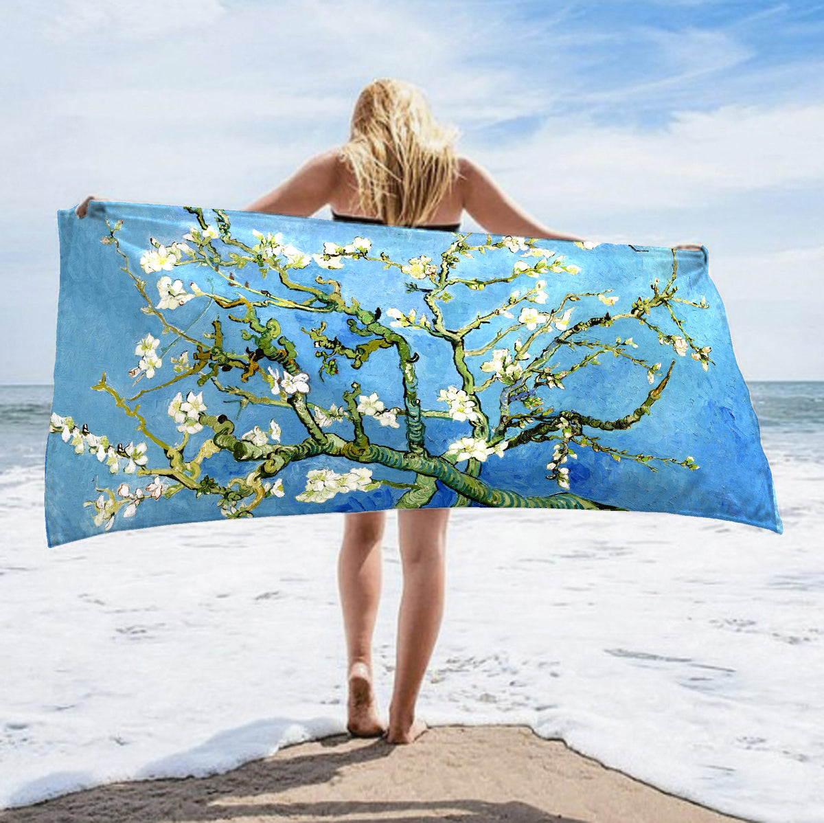 Beach towel - VANGOGH - ALMOND IN FLOWER